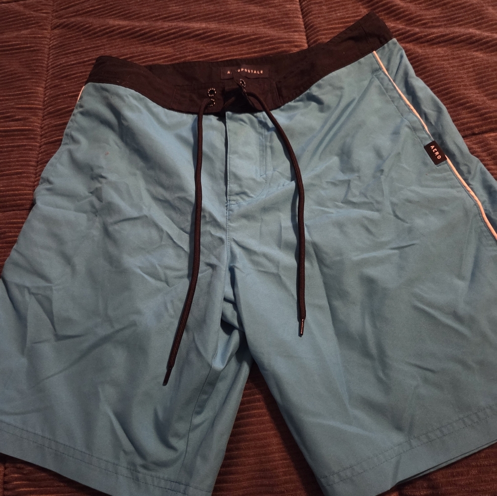 Aeropostale Mens Swim Trunks - Blue and Black